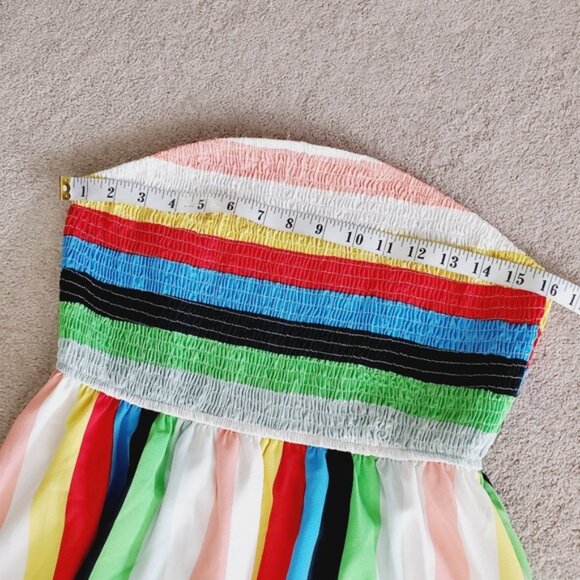 Shein Smocked Rainbow Y2K Beach Resort Strapless Maxi Dress L - Picture 5 of 8